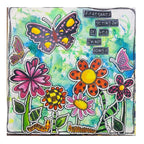 Dyan Reaveley Dylusions Blooming Cling Stamps dyr10045 butterflies flowers colorful card