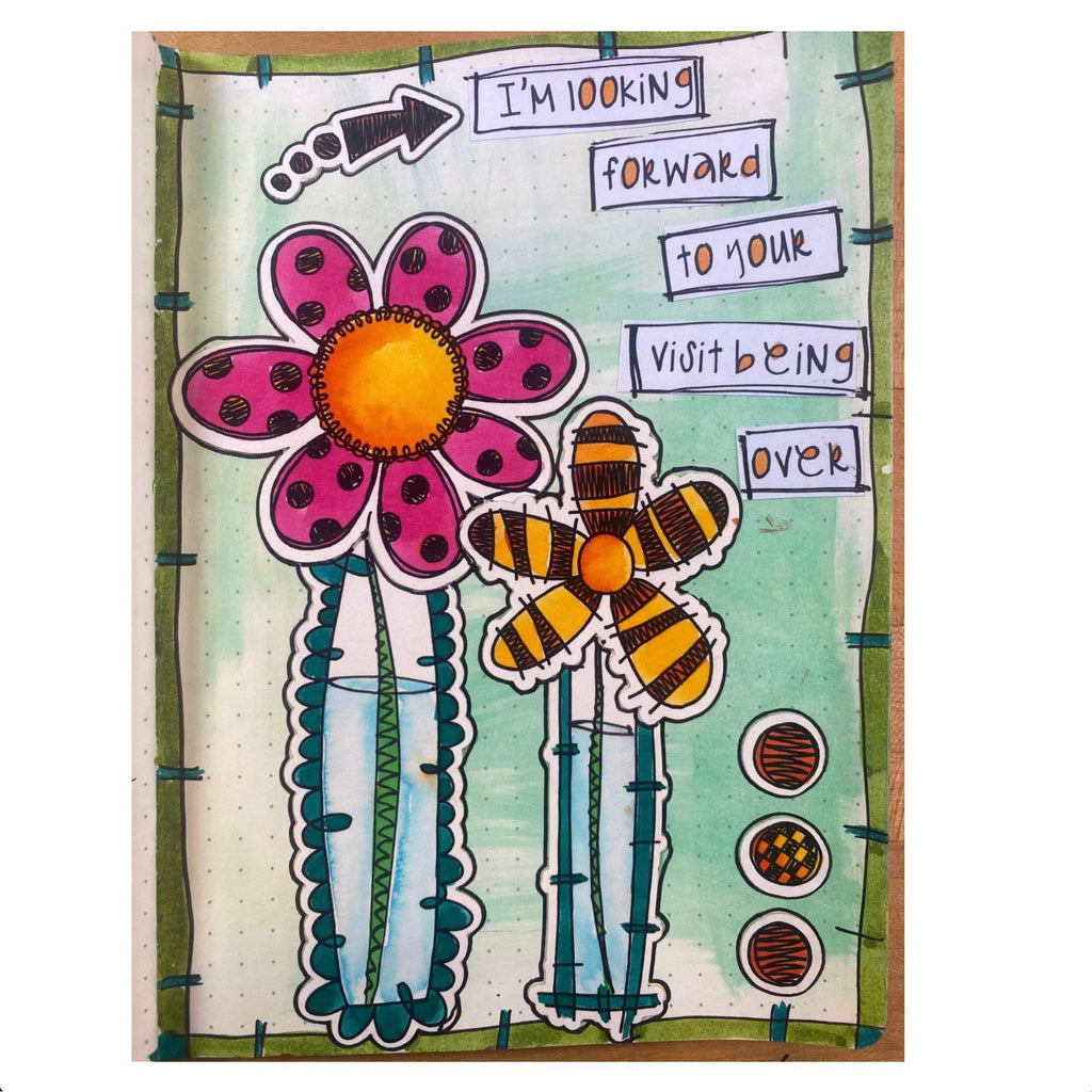 Dyan Reaveley Dylusions Blooming Cling Stamps dyr10045 go away card
