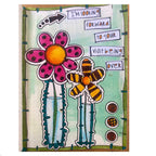 Dyan Reaveley Dylusions Blooming Cling Stamps dyr10045 go away card