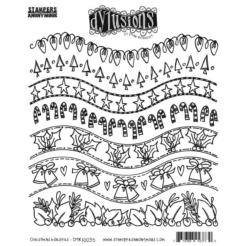 Dyan Reaveley Dylusions Christmas Borders Cling Stamps dyr10035