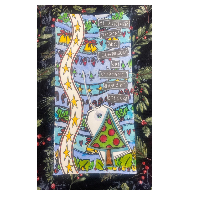 Dyan Reaveley Dylusions Christmas Borders Cling Stamps dyr10035 stars