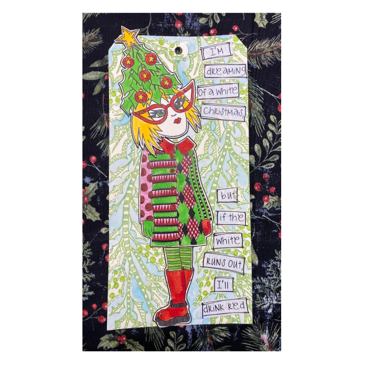 Dyan Reaveley Dylusions Dinky Christmas Heads Cling Stamps dyr10034 dots