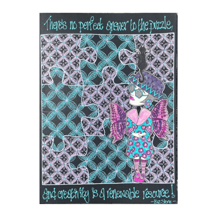 Dyan Reaveley Dylusions Dinky Dolls Set 1 Cling Stamps dyr10028 purple