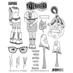 Dyan Reaveley Dylusions Dinky Dolls Set 2 Cling Stamps dyr10029