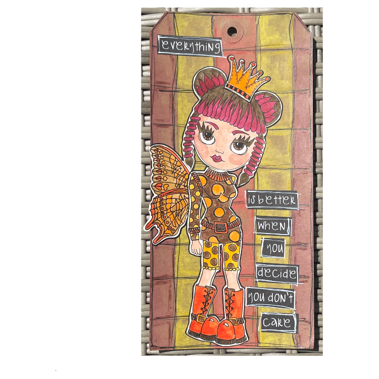 Dyan Reaveley Dylusions Dinky Dolls Set 2 Cling Stamps dyr10029 crown