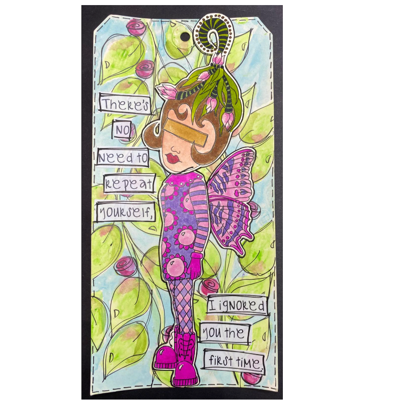 Dyan Reaveley Dylusions Dinky Dolls Set 2 Cling Stamps dyr10029 wings