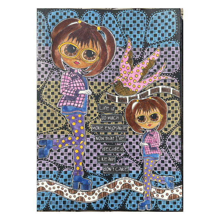 Dyan Reaveley Dylusions Dinky Dolls Set 3 Cling Stamps dyr10030 patterns