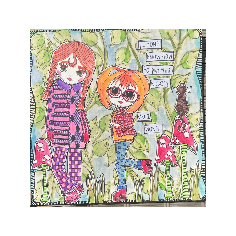 Dyan Reaveley Dylusions Dinky Dolls Set 4 Cling Stamps dyr10031 patterns