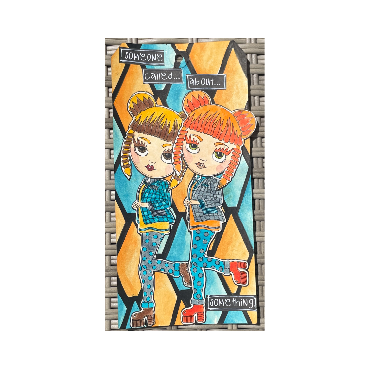 Dyan Reaveley Dylusions Dinky Dolls Set 4 Cling Stamps dyr10031 twins
