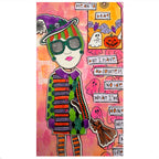 Dyan Reaveley Dylusions Halloween Backgrounds Cling Stamps dyr10055 pink ghosts picture