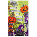 Dyan Reaveley Dylusions Halloween Borders Cling Stamps dyr10054 cat in purple hat picture