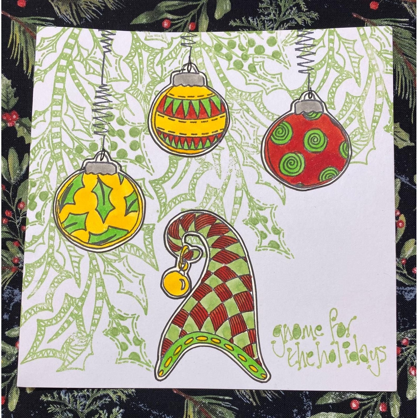 Dyan Reaveley Dylusions Hanging Your Baubles Cling Stamps dyr10033 greenery