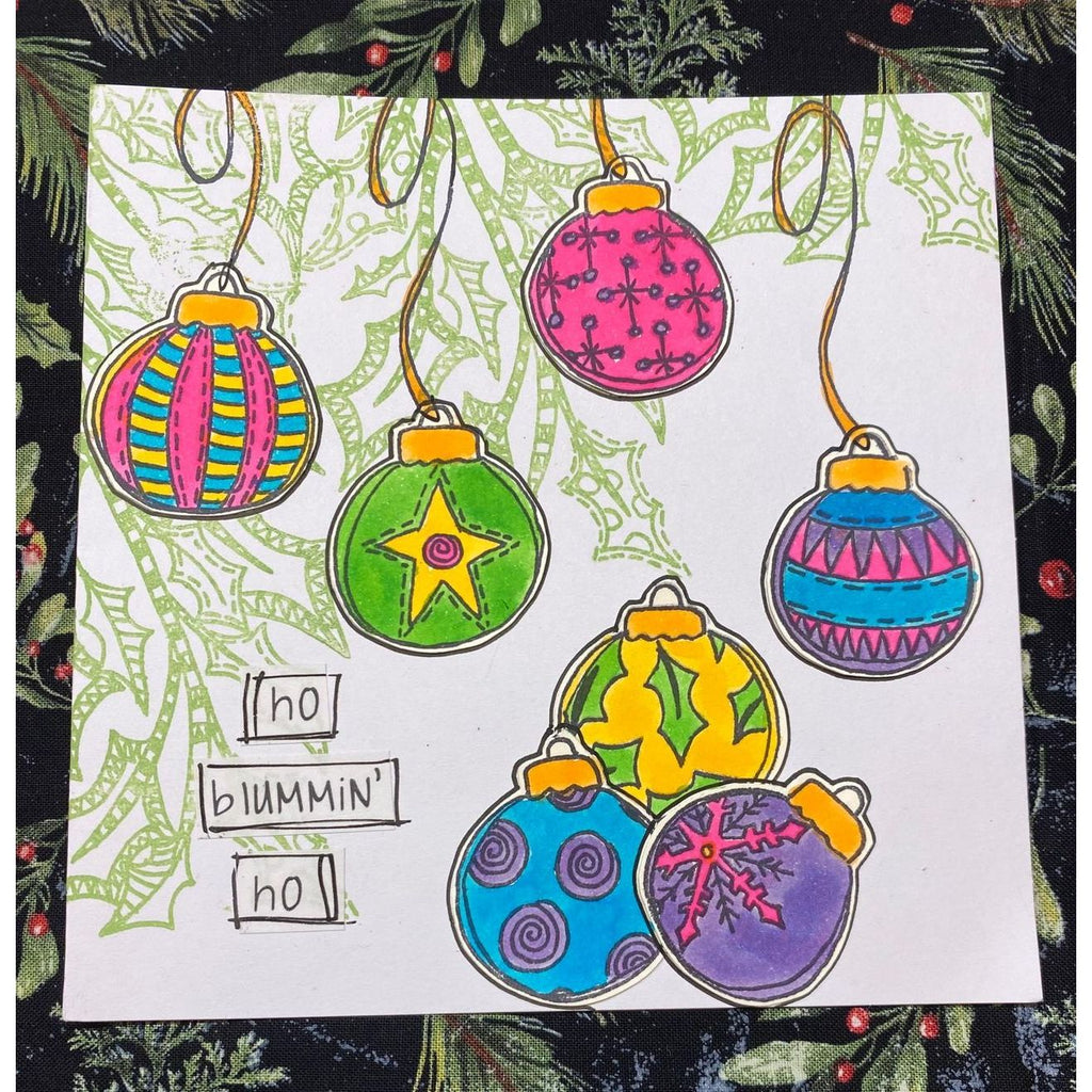 Dyan Reaveley Dylusions Hanging Your Baubles Cling Stamps dyr10033 ho ho ho