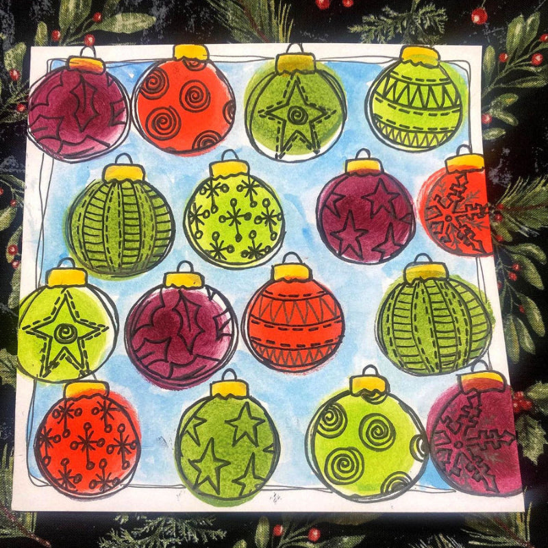 Dyan Reaveley Dylusions Hanging Your Baubles Cling Stamps dyr10033 snowflakes
