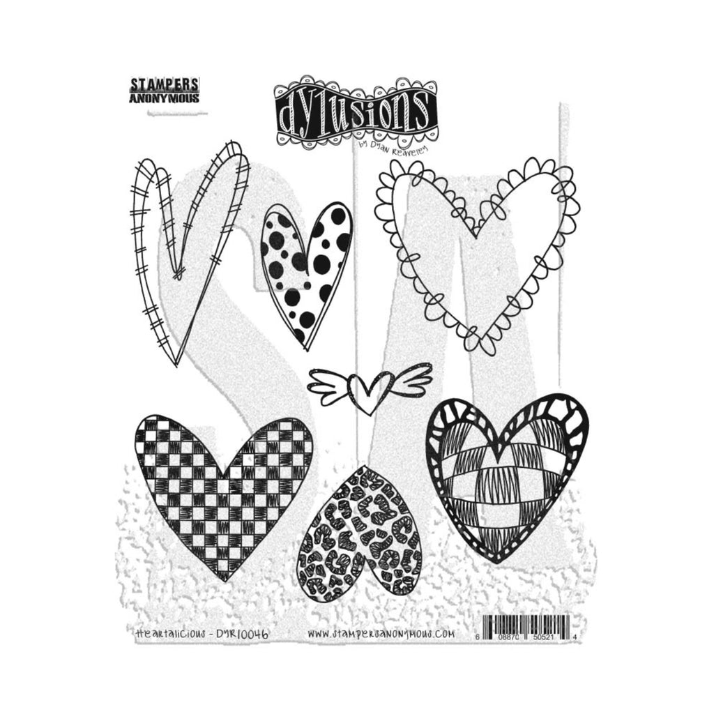 Dyan Reaveley Dylusions Heartalicious Cling Stamps dyr10046