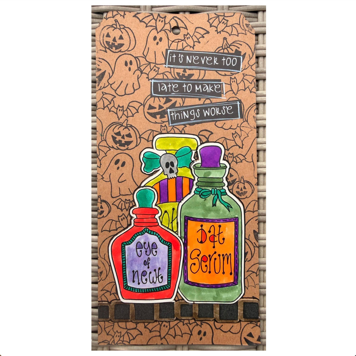 Dyan Reaveley Dylusions Hocus Pocus Cling Stamps dyr10052 witches bottles tags