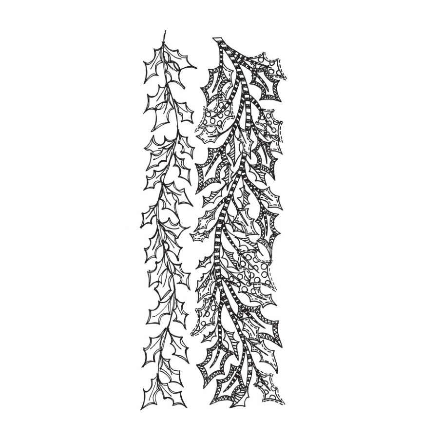 Dyan Reaveley Dylusions Holly Garlands Cling Stamps dyr10038