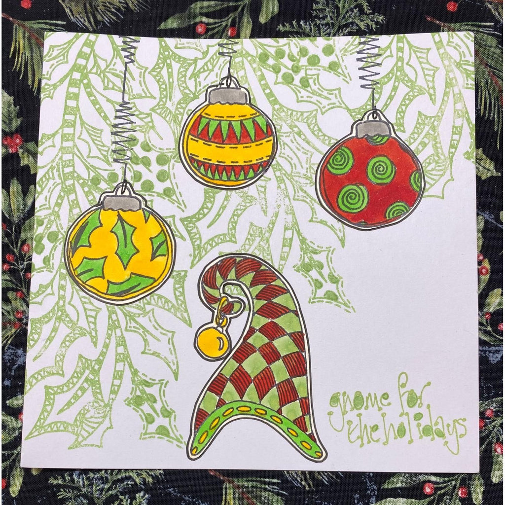 Dyan Reaveley Dylusions Holly Garlands Cling Stamps dyr10038 ornaments