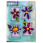 Dyan Reaveley Dylusions In The Frame Cling Stamps dyr10049 magical flowers colorful journal page