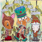 Dyan Reaveley Dylusions Jolly Friends Cling Stamps dyr10056 i wouldn't kiss you under the mistletoe picture