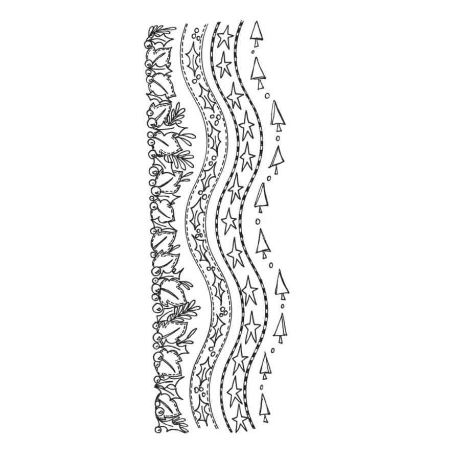 Dyan Reaveley Dylusions Long Christmas Borders Cling Stamps dyr10037