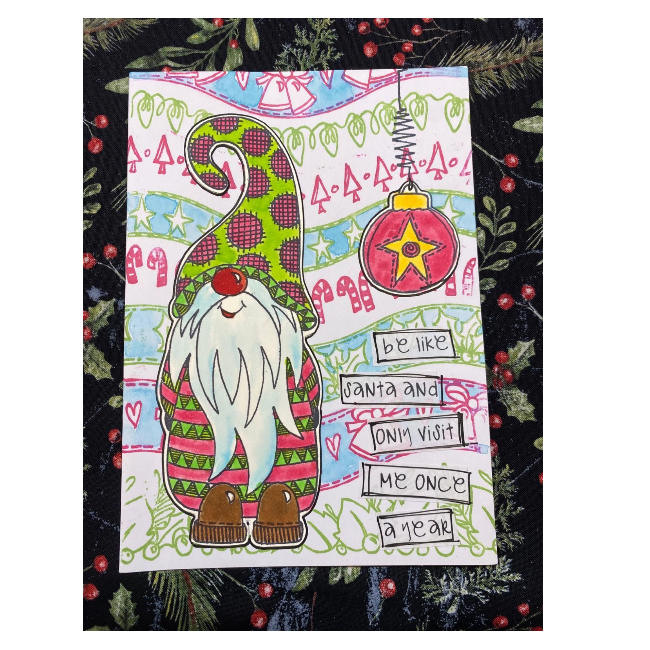 Dyan Reaveley Dylusions Long Christmas Borders Cling Stamps dyr10037 gnome