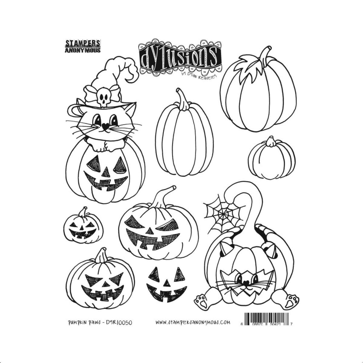 Dyan Reaveley Dylusions Pumpkin Paw Cling Stamps dyr10050