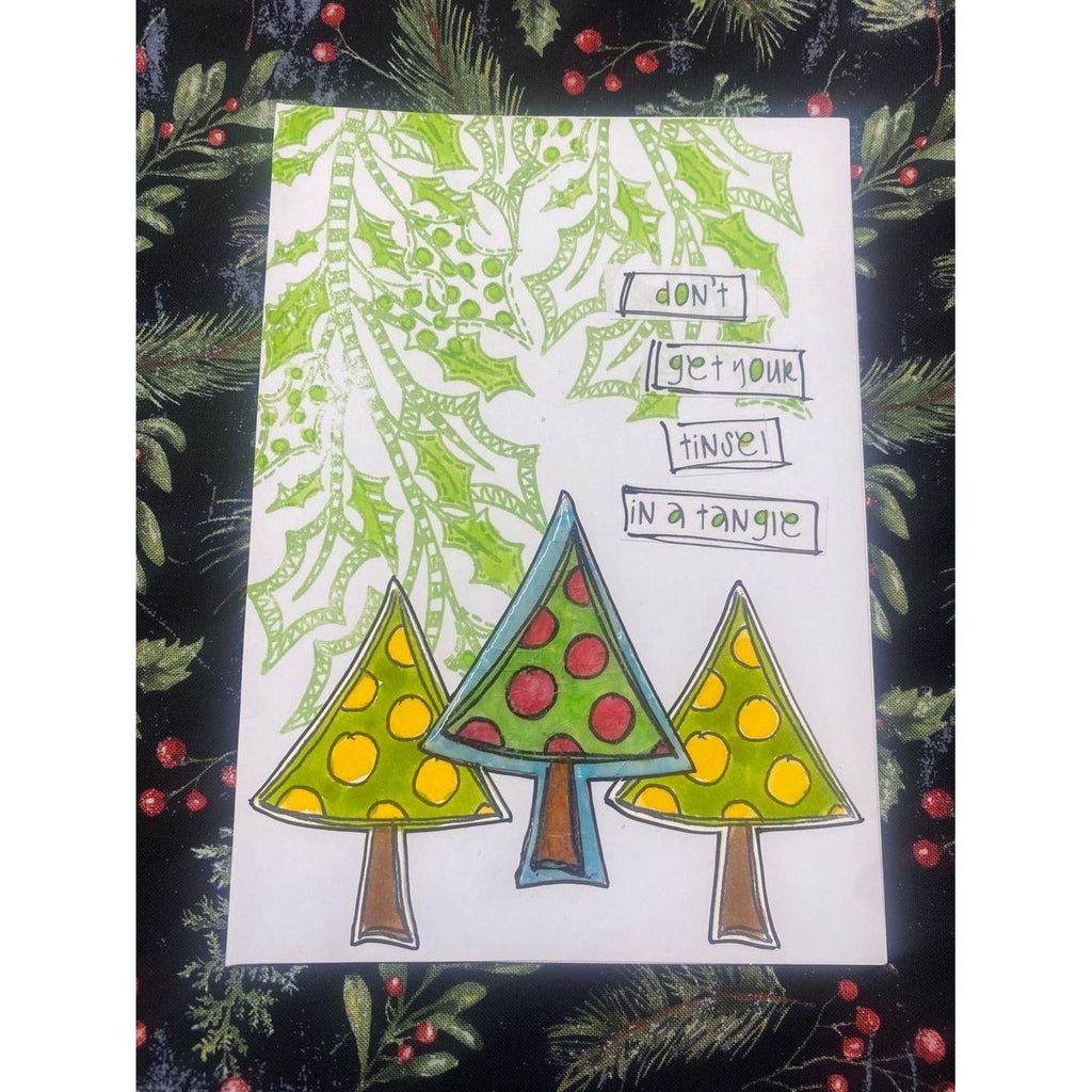 Dyan Reaveley Dylusions Rock Your Christmas Cling Stamps dyr10032 trees