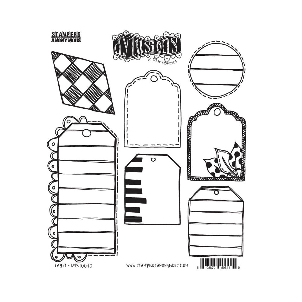 Dyan Reaveley Dylusions Tag It Cling Stamps dyr100402