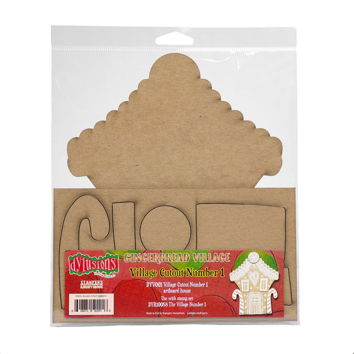 Dyan Reaveley Dylusions Village Cutout Number 1 Artboard and Cling Stamp Set dyr10058 product image 2