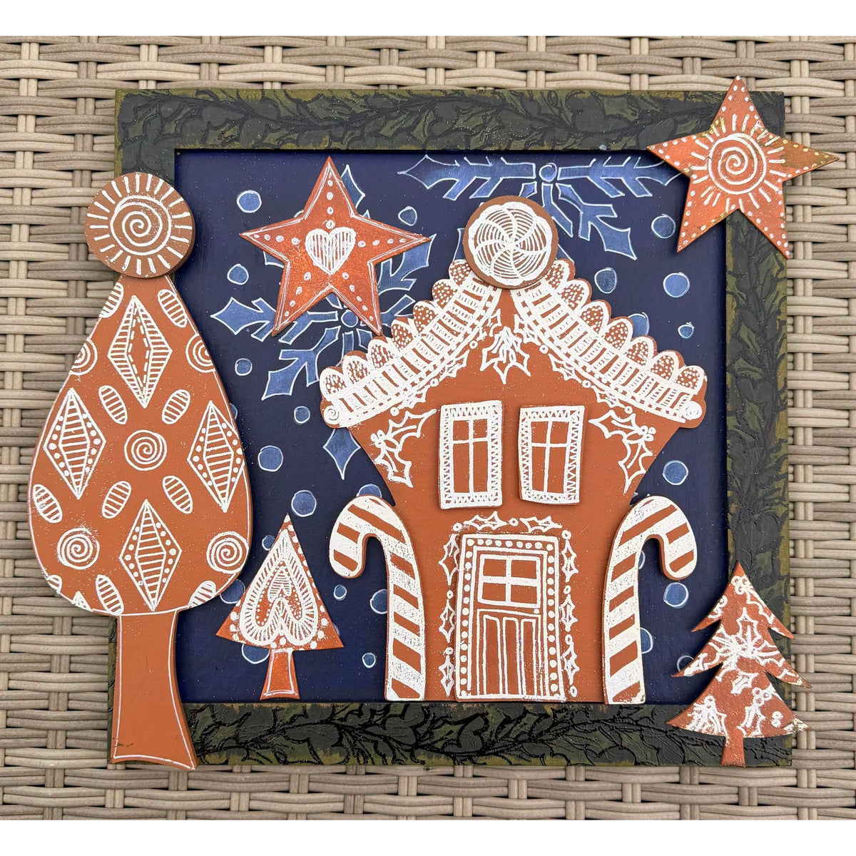 Dyan Reaveley Dylusions Village Cutout Number 1 Artboard and Cling Stamp Set dyr10058 stars snowflakes picture