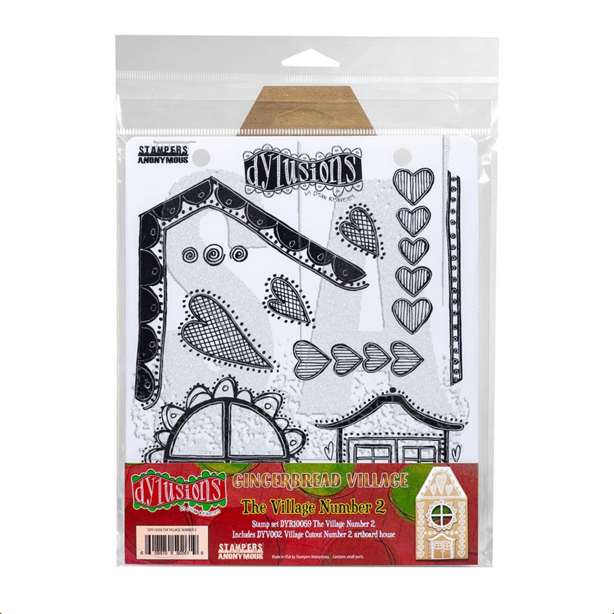 Dyan Reaveley Dylusions Village Cutout Number 2 Artboard and Cling Stamp Set dyr10059 product image 1