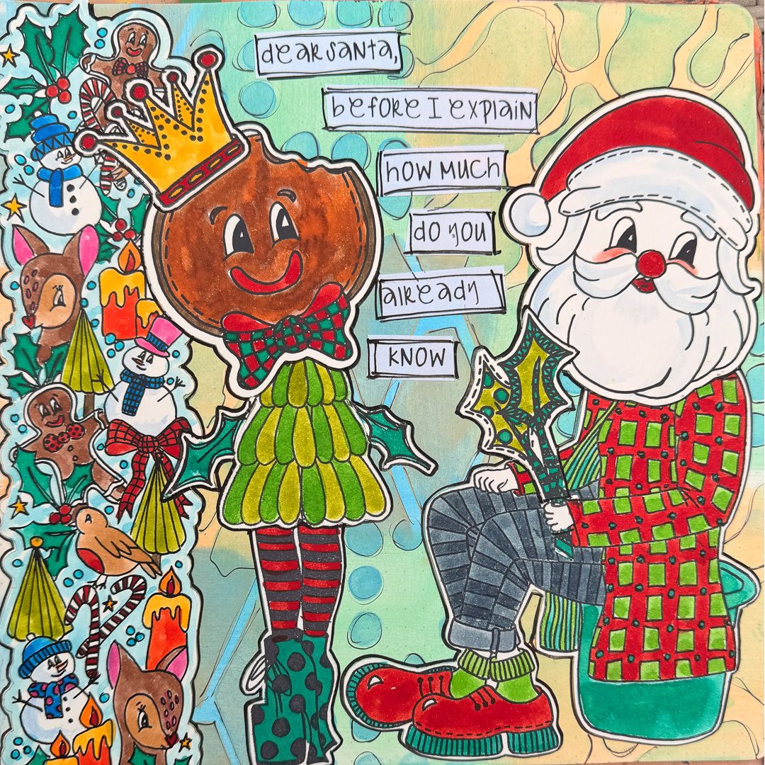 Dyan Reaveley Dylusions Winter Garland Cling Stamps dyr10062 dear santa picture