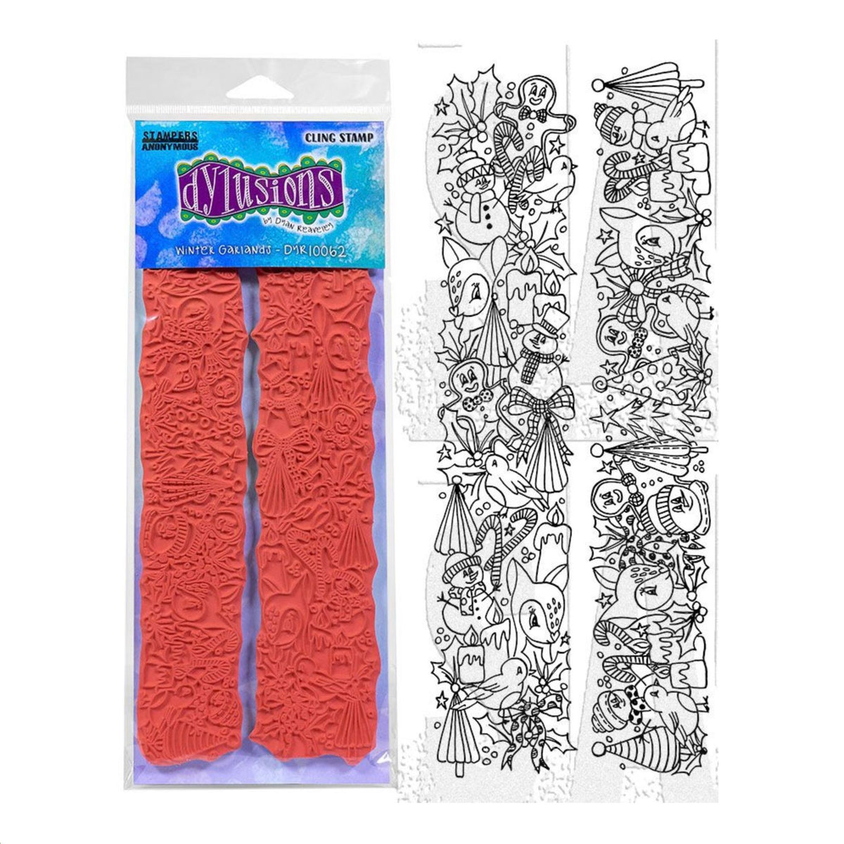 Dyan Reaveley Dylusions Winter Garland Cling Stamps dyr10062 product image