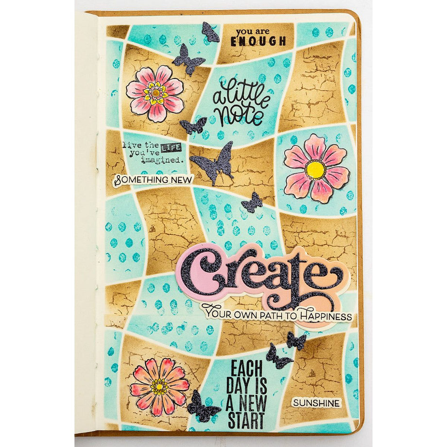 Dyan Reaveley's Dylusions Dyalog Bundle - 'Believe' Canvas Cover & 2 Insert Books For Journaling - View #12