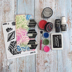 Ranger Dylusions Pink Flamingo Dyamond Rocks Embossing Powder dym83719 Tag Project | color-code:ALT01