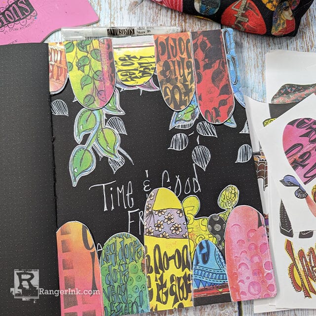 Dyan Reaveley Stencil SMALL LEAF IT OUT Dylusions Ranger dys79859 Good Friends Journal Project | color-code:ALT01