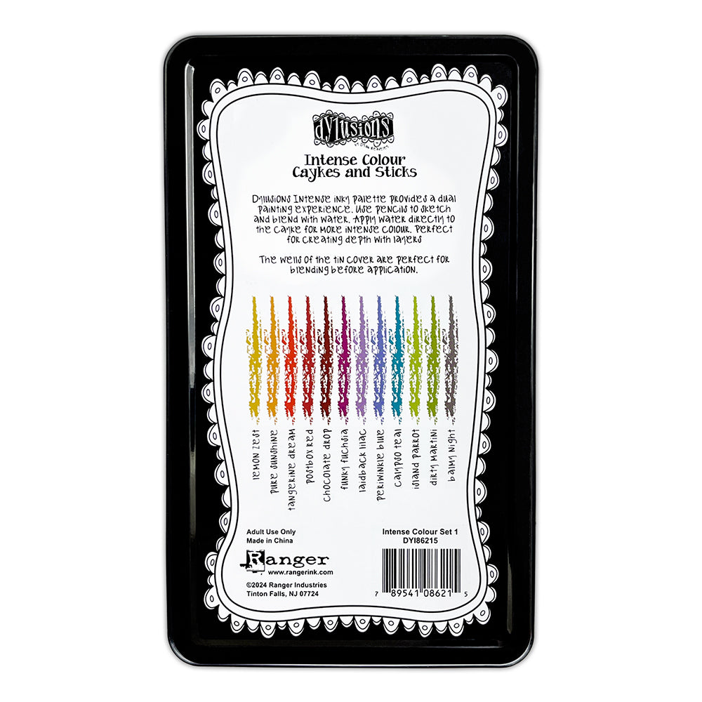 Dylusions Intense Colour Caykes And Sticks Set 1 Ranger dyi86215 Back Of Packaging View