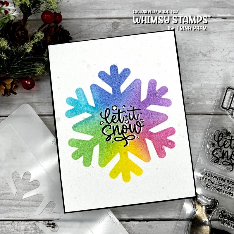 Whimsy Stamps It's a Snowflake Mask Stencil wss142 let it snow