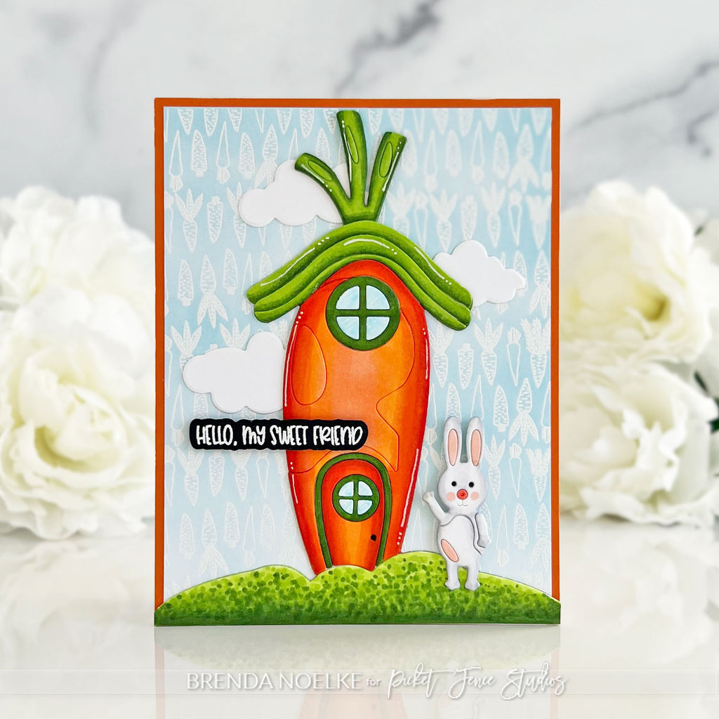 Picket Fence Studios Pick a Carrot Clear Stamp e-107 sweet friends