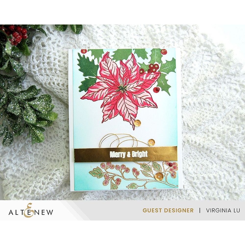 Altenew Winter Florals Clear Stamps alt4246 merry and bright