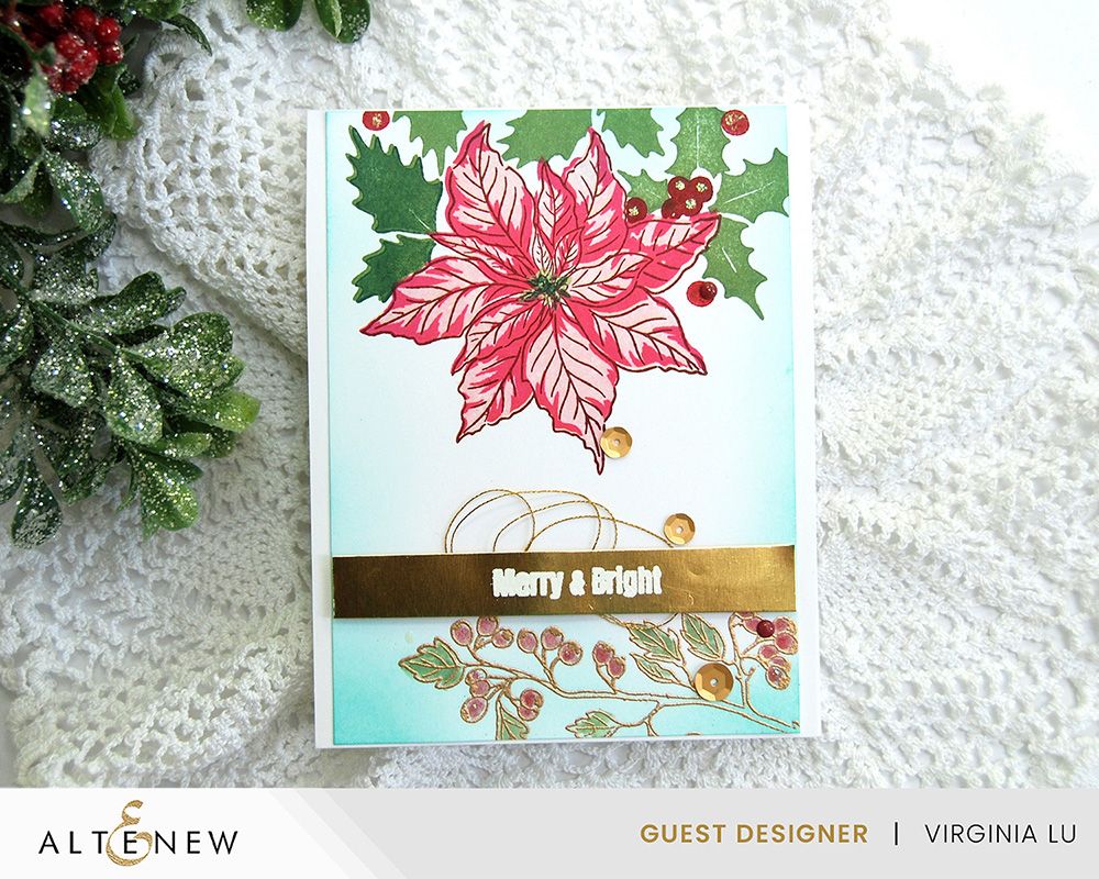 Altenew Winter Florals Clear Stamps alt4246 merry and bright