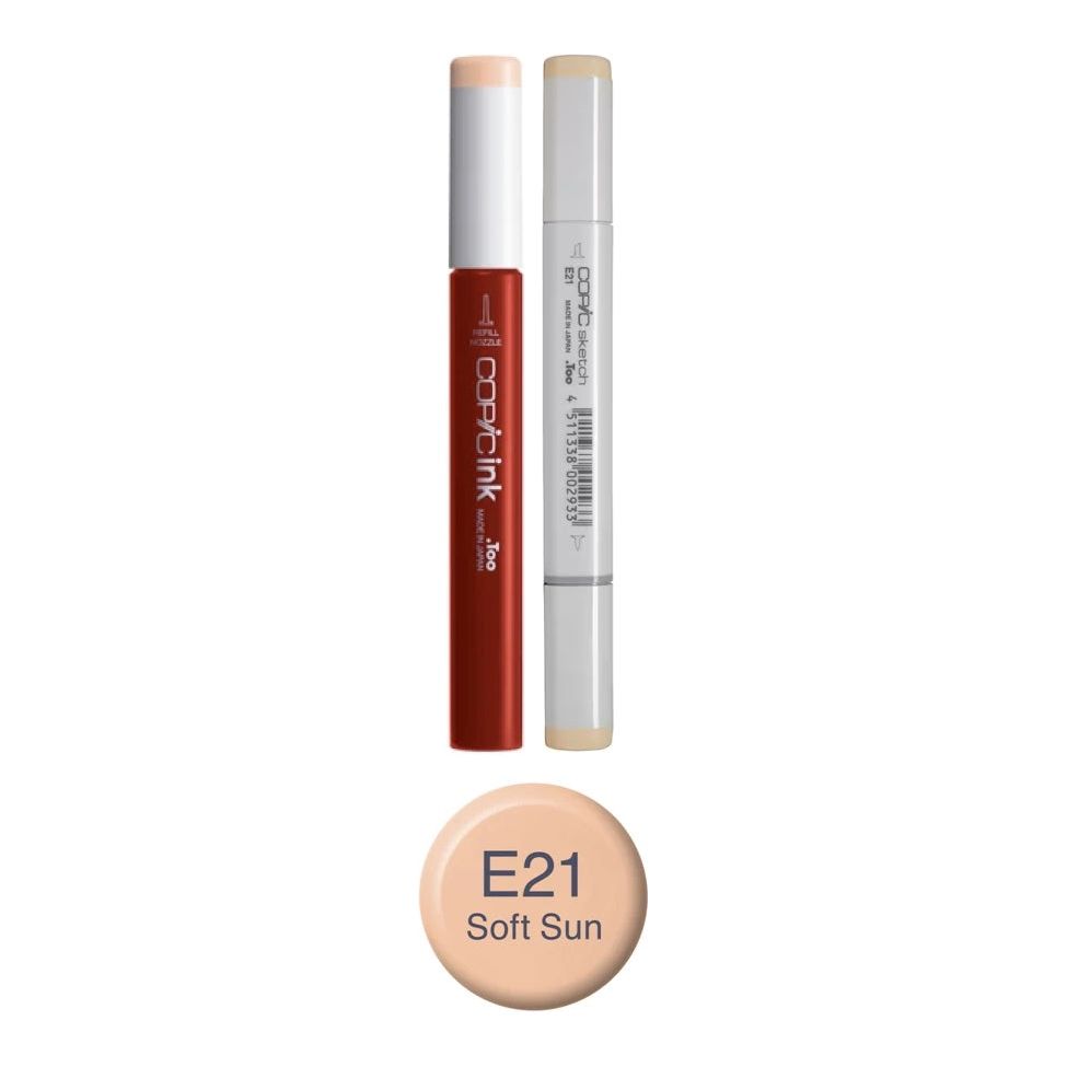 Copic Marker Soft Sun Marker and Refill Bundle E21