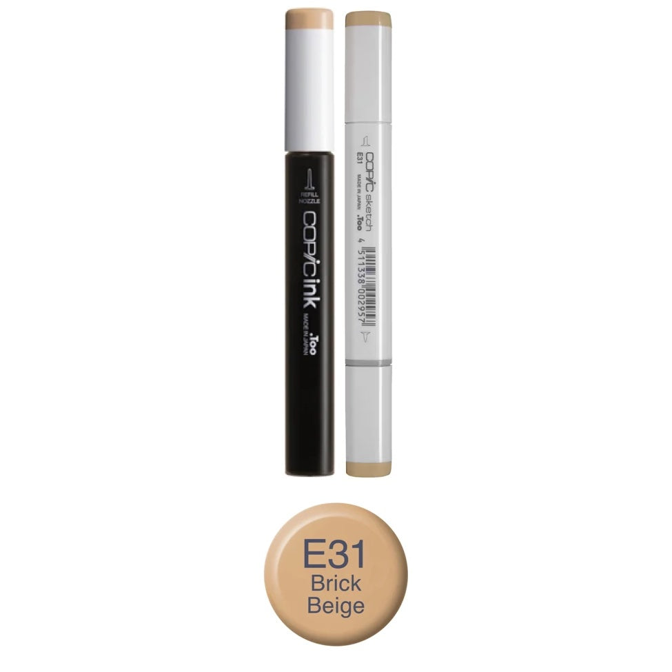Copic Marker Brick Beige Marker and Refill Bundle E31