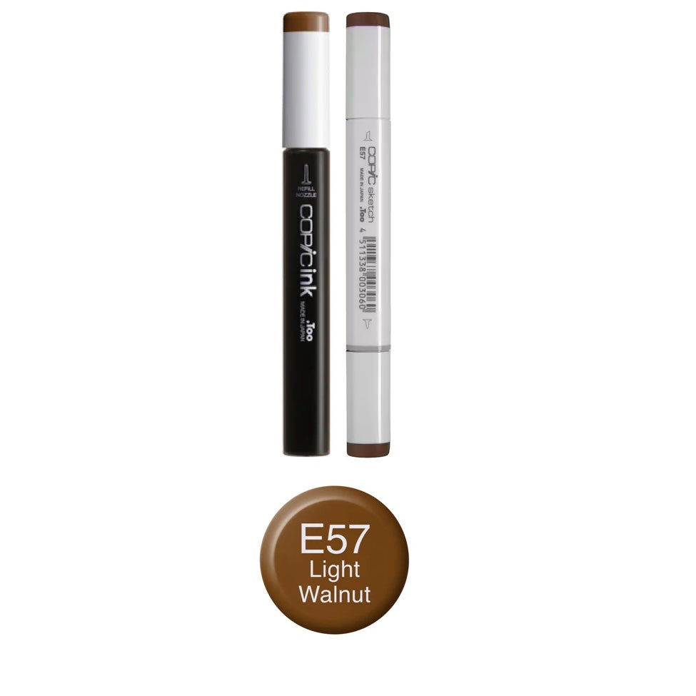 Copic Marker Light Walnut Marker and Refill Bundle E57