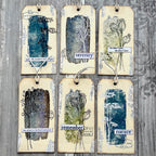 Paper Artsy Alison Bomber Poppy Edition Cling Stamps eab37 botanical tags