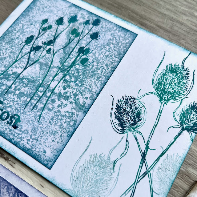 Paper Artsy Alison Bomber Winter Teasels Cling Stamps eab43 frost