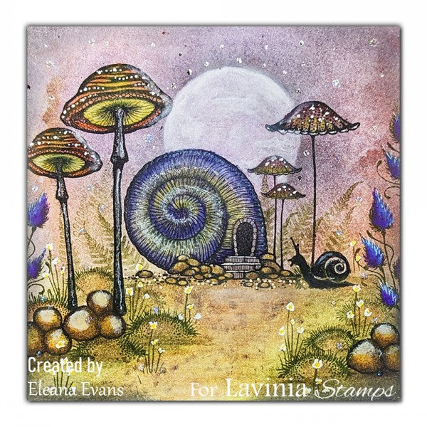 Lavinia Stamps Forest Moss Clear Stamps lav857 snail house