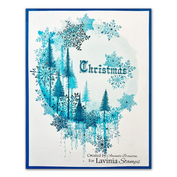 Lavinia Stamps Small Pine Trees Clear Stamps lav836 christmas