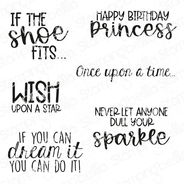 Stamping Bella Princess Sentiment Cling Stamps eb1274